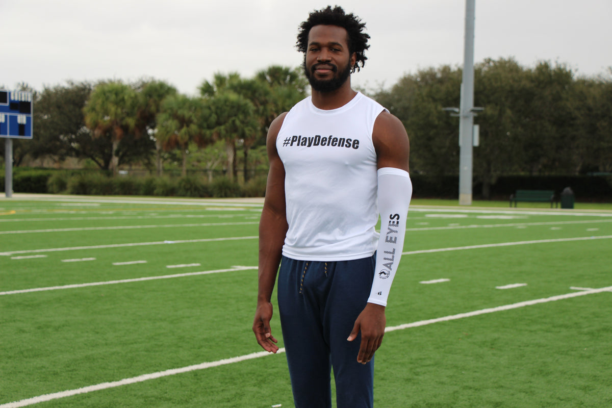Play Defense Sleeveless Shirt (White)