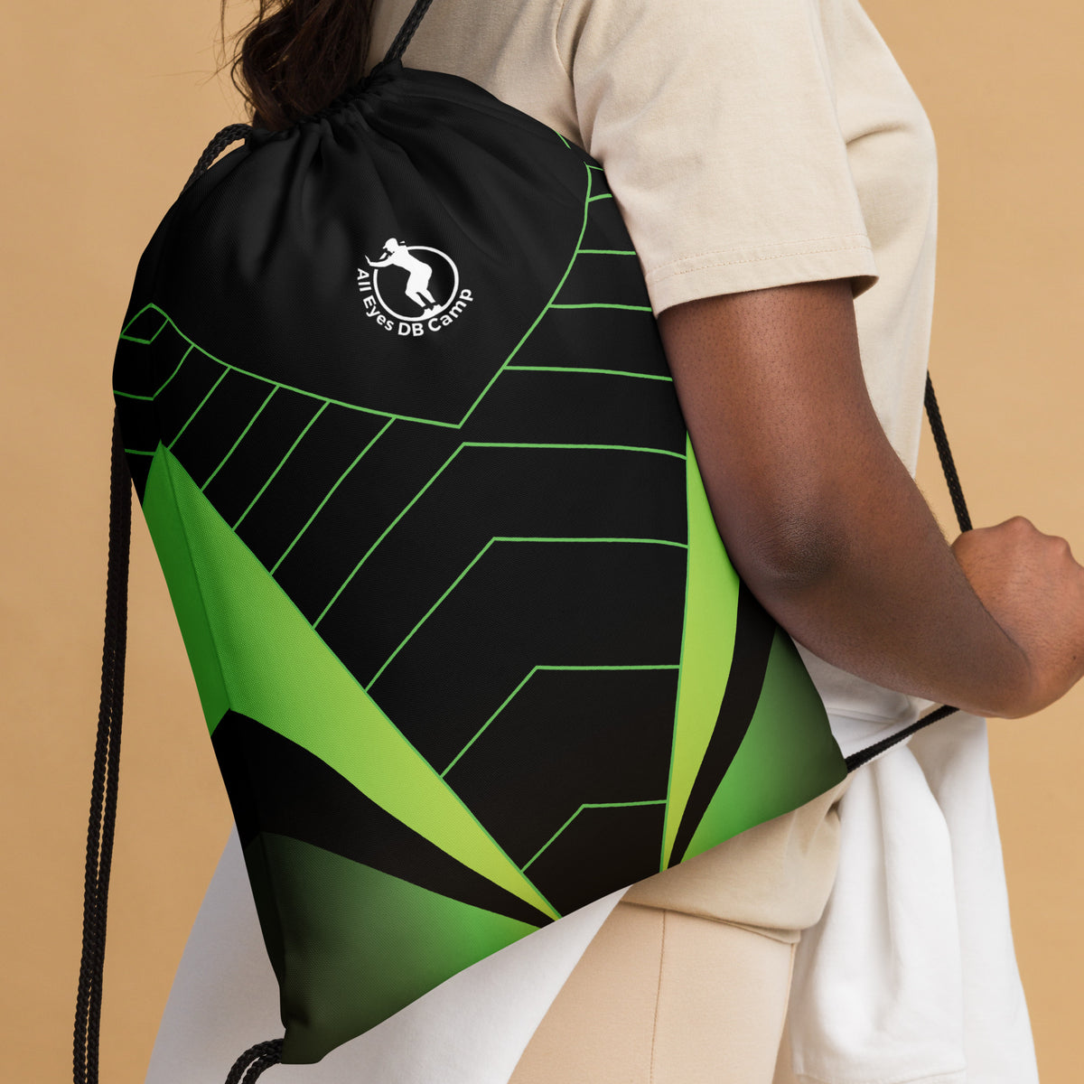 ALL EYES DB CAMP Drawstring bag YELLOW GREEN