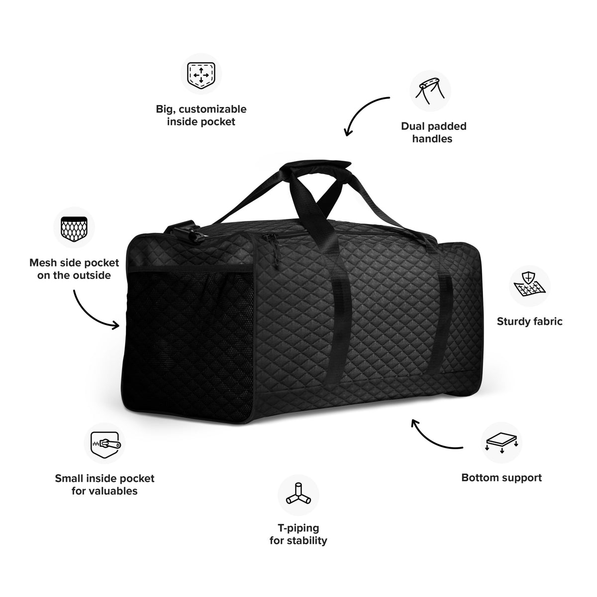 All Eyes 'Get to Work' Duffle Bag (Black)